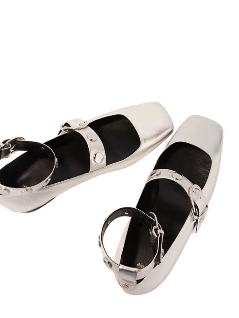 Mary Jane Metallic Leather Flats